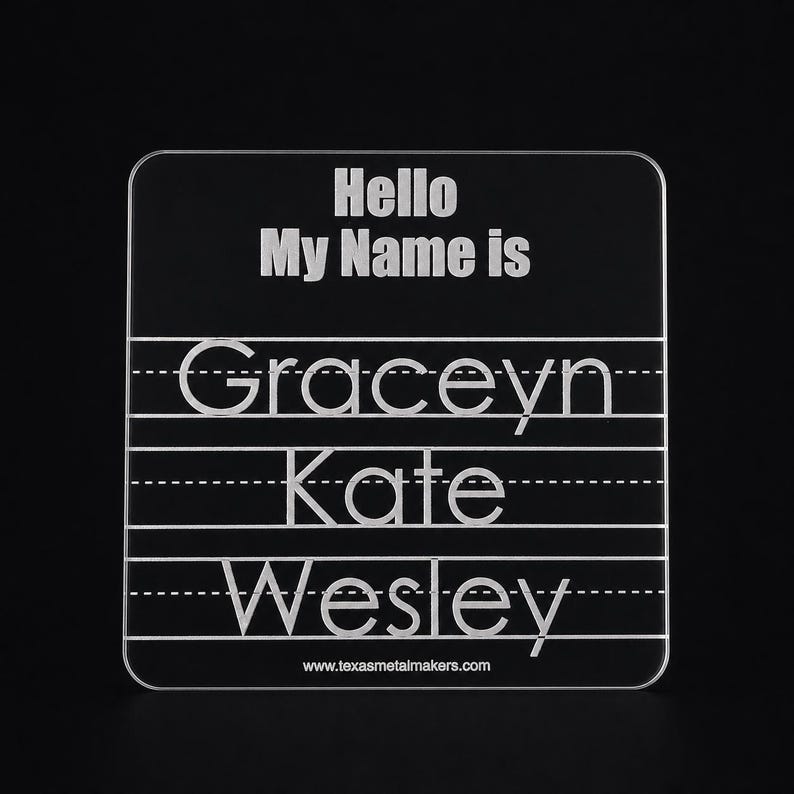 Customizable Acrylic Learning Board: Preschool Education Supplies Hello My Name Is