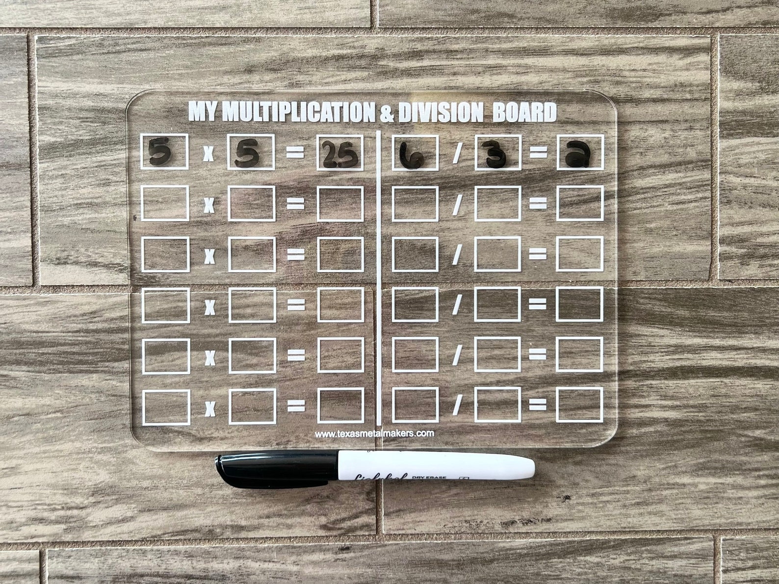 Acrylic Dry Erase Math Learning Boards Reusable Washable Etsy