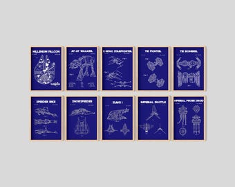 Impressões artísticas patenteadas de Star Wars: conjunto de plantas de veículos (download digital)