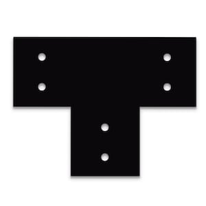 May include: Black metal T-shaped bracket with four holes for attaching to a surface.