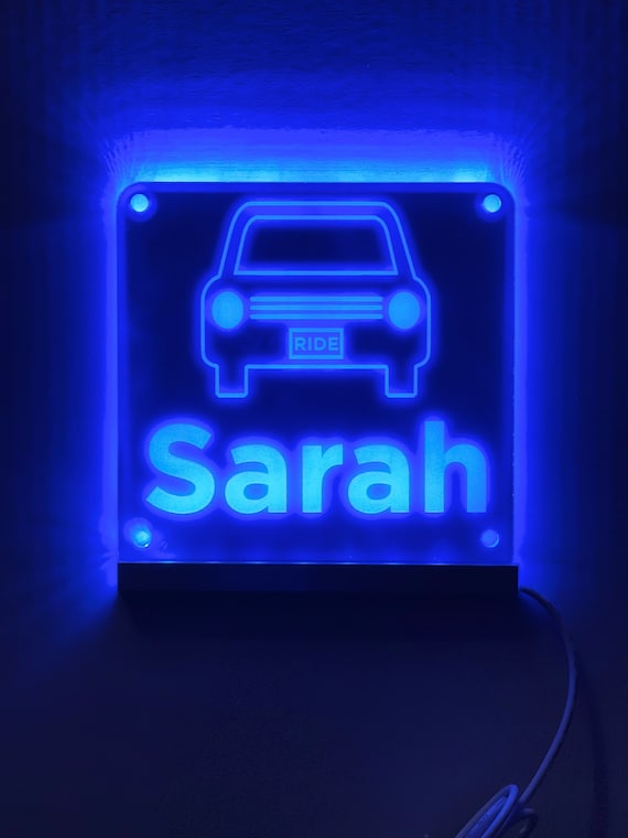 Rideshare Delivery Driver Custom Name LED Window Sign Car Driver