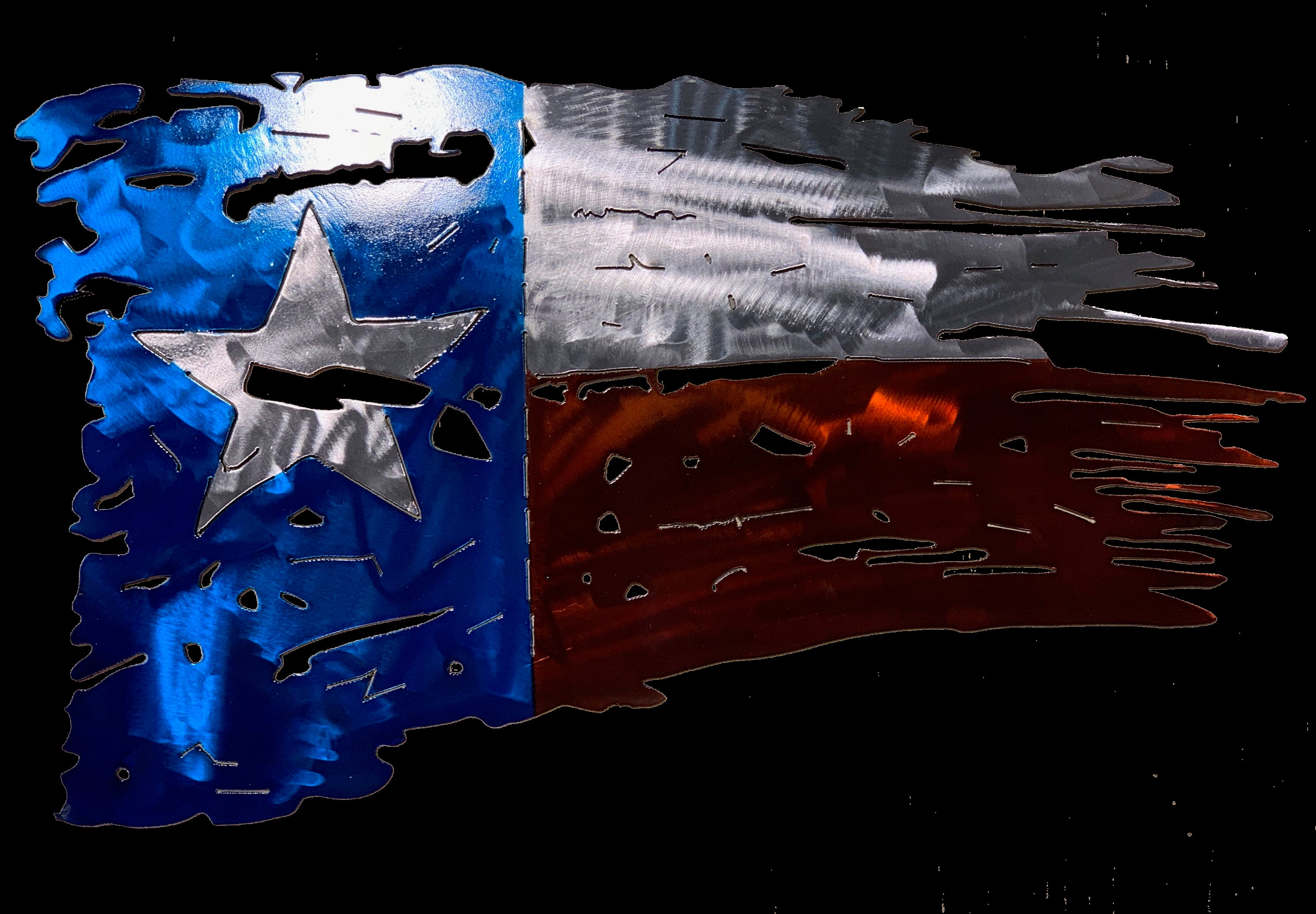 Tattered Texas Flag Custom Metal Wall Art 36 - Etsy