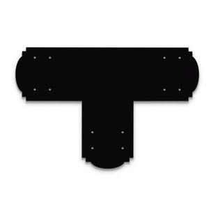 Decorative Design T Bracket for 6x6 Post, 6 Inch T Bracket Bolt Plate, T Support Bracket, Pergola Bracket, 6 inch, Truss Plate Matte Black