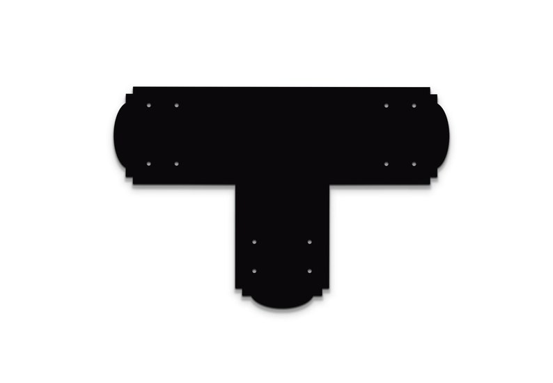 Decorative Design T Bracket for 6x6 Post, 6 Inch T Bracket Bolt Plate, T Support Bracket, Pergola Bracket, 6 inch, Truss Plate Matte Black
