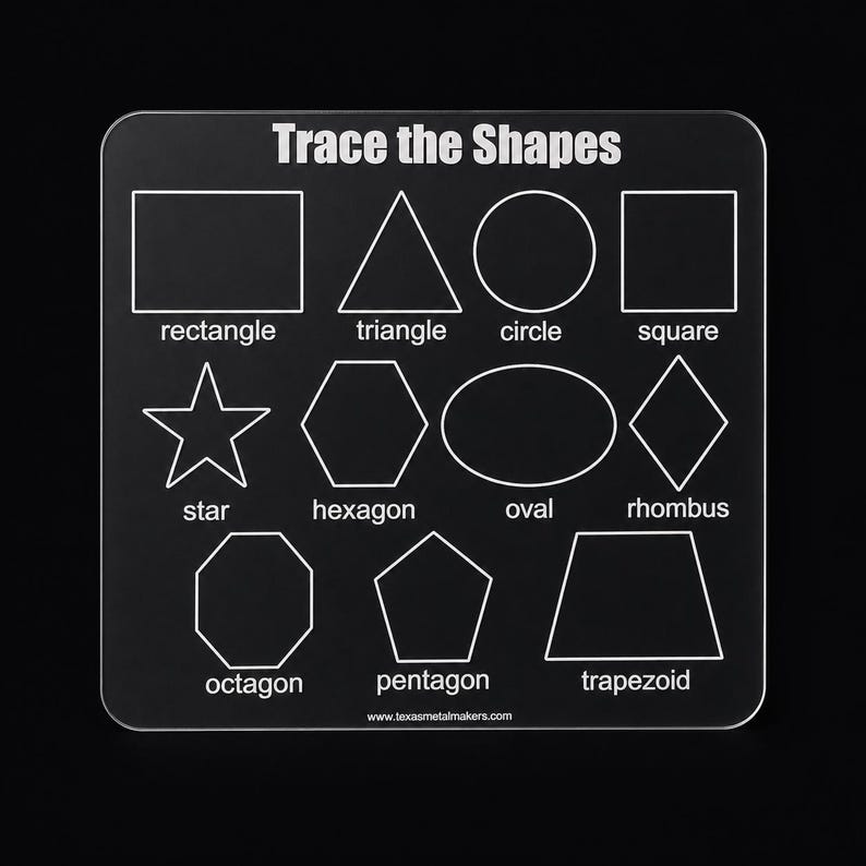 Customizable Acrylic Learning Board: Preschool Education Supplies Trace the Shapes