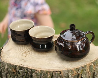 Tea set, 330ml teapot + 130ml & 150ml teacups