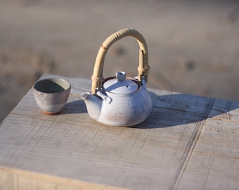 Tea set, 250ml wicker handle teapot + 70ml teacup