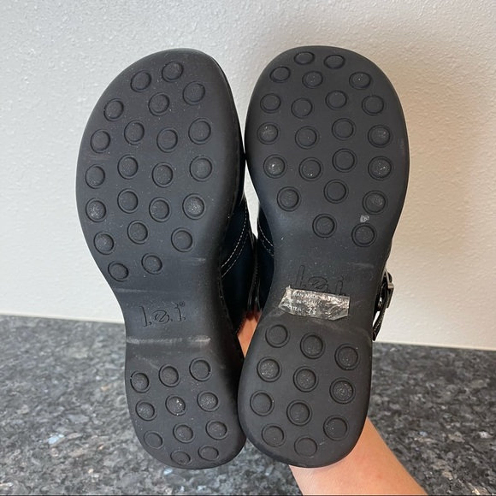 black buckle mules