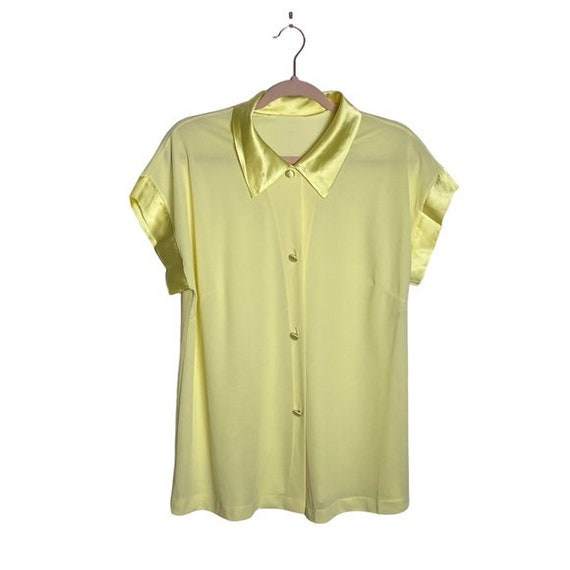 Vintage Gossard Artemis yellow pajama top buttons - image 1