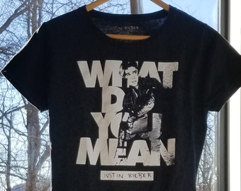 What Do You Mean T-shirt met grafische band van Justin Bieber