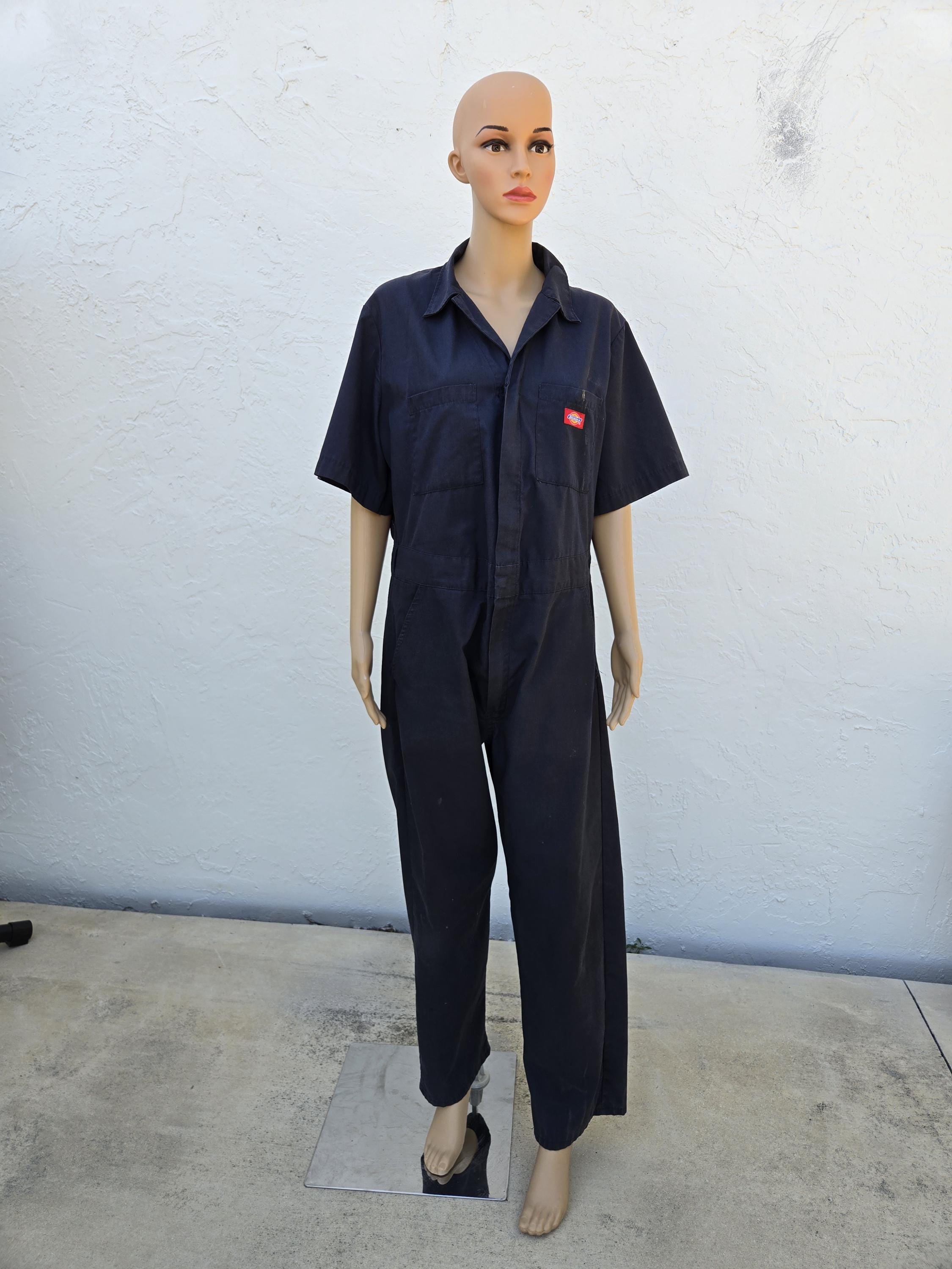 ジャケット・アウター 80s Dickies Denim Coveralls Single Face Dickies Mens Vintage 80s Denim Coveralls Size 44 Long Blue Talon