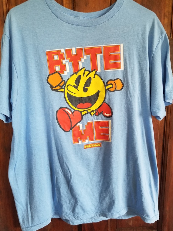 Blue Pac-Man Funny Graphic T-Shirt