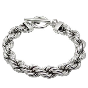 SILVER ROPE BRACELET 12mm/15mm, sterling silver hollow 925 rope bracelet, Twisted Rope Bracelet