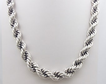 Very Big & Heavy Silver Mens Rope Chain - Dookie Necklace – SilverWow™