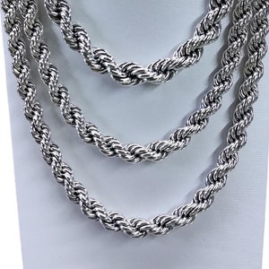 12mm / 15 mm hollow 925 Sterling Silver Rope Chain, HEAVY ROPE CHAIN, 12mm wide/15 mm wide