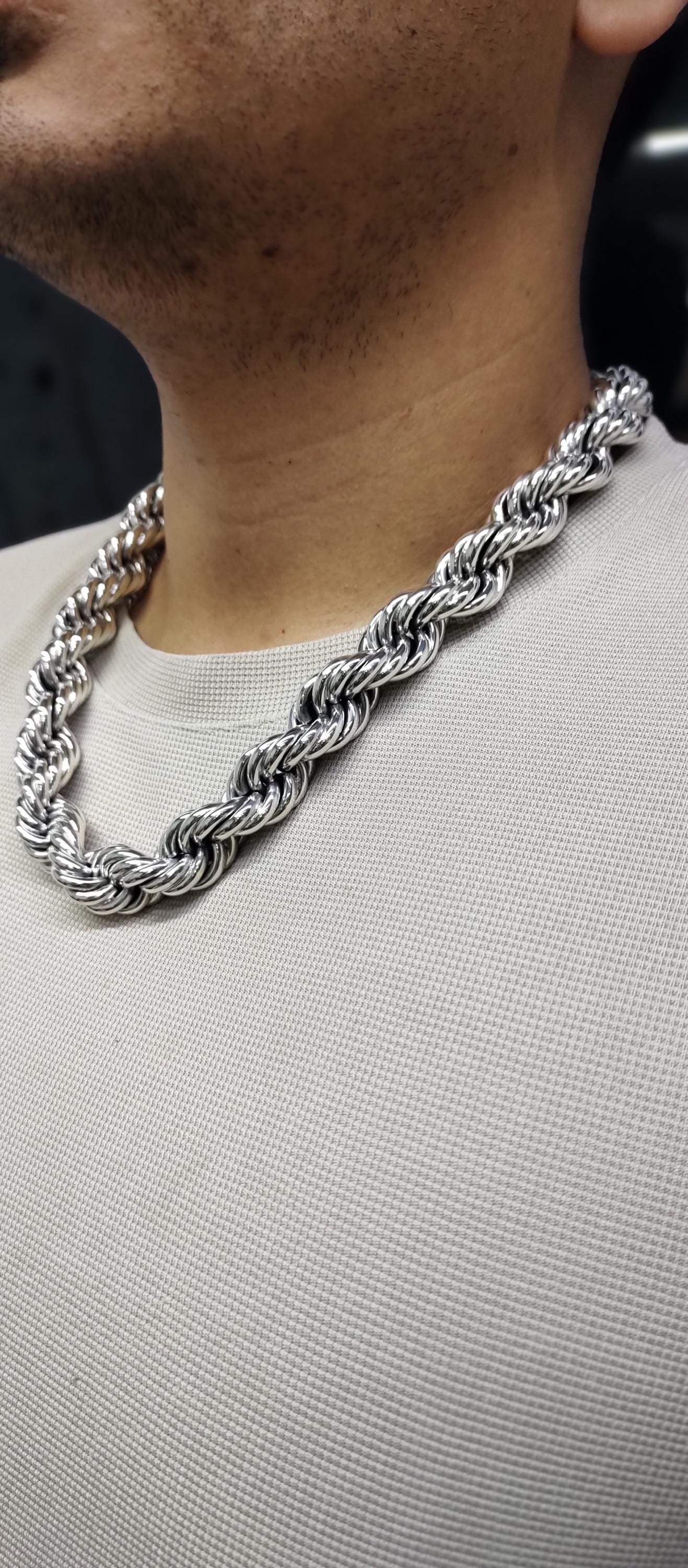 17mm/20mm Heavy 925 Silver Rope Chain, Hollow Chain - Etsy