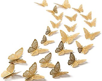 DIY/Handmade/Removable/Pressure Resistance Paper Murals Gift for Home Kids Bedroom Nursey Party Décor Creatiee 3D Wall Decals|Metallic Art Sticker 48Pcs Butterfly Decorations Blue DIY/Handmade/Removable/Pressure Resistance Paper Murals Gift for Home Kids Bedroom Nursey Party Décor Creatiee 3D Wall Decals|Metallic Art Sticker 48Pcs Butterfly Decorations Blue