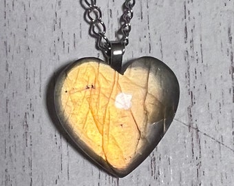 Labradorite heart pendant, witch wear, goth gift, gifts for her, anniversary gift, pagan wicca handfasting, witchy gifts, gifts for them