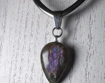 Purple Labradorite necklace, witch wear, goth gift, gifts for her, anniversary gift, pagan wicca handfasting, witchy gifts, gifts for them