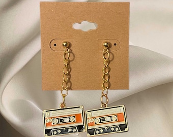 Cassette tape earrings