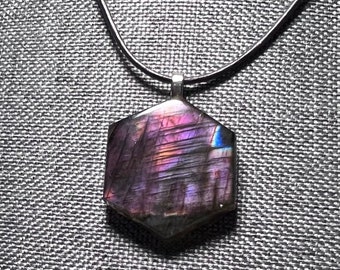 Purple Labradorite pendant, witch wear, goth gift, gifts for her, anniversary gift, pagan wicca handfasting, witchy gifts, gifts for them