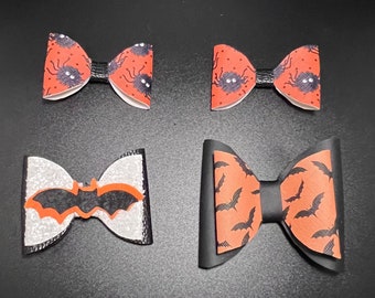 Black and orange bow, bat creepy cute, ghost gift, gifts for her, horror fan gift, spooky gifts for her, gifts for girlfriend, witch wear