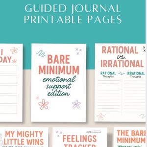 Mental Health Tracker Printables: Low-Energy Self-Care PDF (9x13 inches, Instant Download)