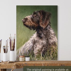 German Wirehaired Pointer Painting, Wirehair Pointer Art print, Pet Portrait, Hunting Dog Painting, Pointer Portrait, Pet Lovers GIft