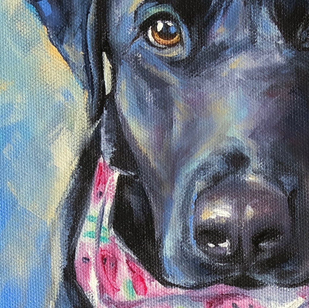 Black Lab Art Print Lab Puppy Lab Painting Labrador - Etsy