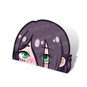 Bomb Girl Peeker | Spot Holo Anime Chibi Car Laptop Vinyl Decal Sticker