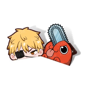 Chainsaw Devil Pooch Peeker | Spot Holo Anime Chibi Car Laptop Vinyl Decal Sticker