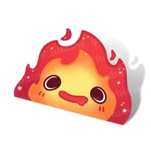 Calcomanía de vinilo para computadora portátil con diseño de anime holográfico Derpy Fire / Chibi