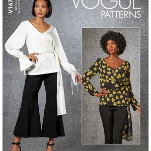 Vogue Pattern 1679, Misses&#39; Tops, Loose fitting Pullover Tops, Sizes: 8-10-12-14-16, UNCUT Pattern