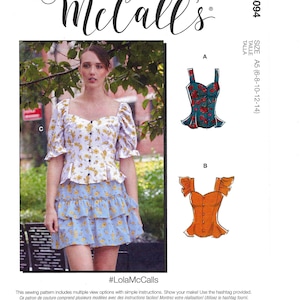 McCall's Pattern 8094, Misses’ Top with Multiple Options, and Simple Instructions, Sizes 6-14, UNCUT Sewing Pattern