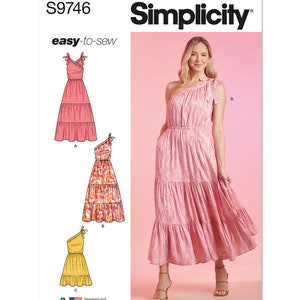 Simplicity Pattern 9746, Misses&#39; Dress, Sizes, 6-8-10-12-14, UNCUT Sewing Pattern