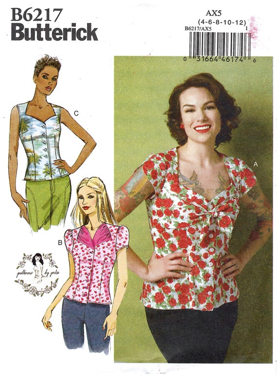 Butterick Sewing Pattern 6217 Misses/' Loose Fitting Blouse Shirt