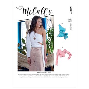 McCall&#39;s Pattern 8117, Misses’ Top with Sleeve Options, Sizes, X-Small, Small, Medium, UNCUT Sewing Pattern