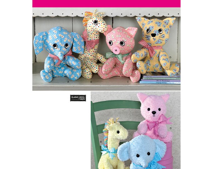 Simplicity Sewing Pattern 2613, Plush Stuffed Animals by Elaine Heigl ...