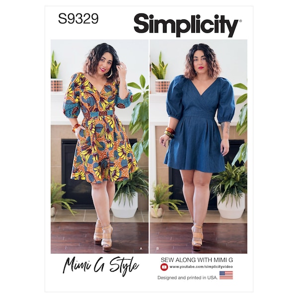 Simplicity Pattern 9329, Misses' Dresses in Two Lengths, Mimi G Style, Sizes, 6-8-10-12-14, UNCUT Sewing Pattern