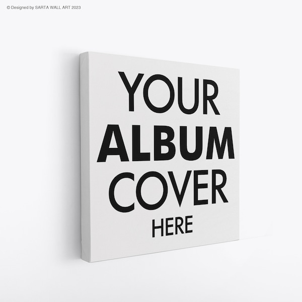 Music Album Cover Canvas Print, Personalized Music Album Artwork Print, Square Size Wrapped Canvas Wall Art