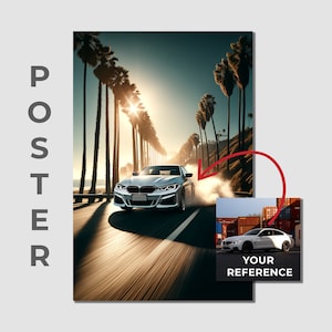 Seu pôster de carro, pôster de foto de carro personalizado, pôster personalizado, presente personalizado, pôster Ai