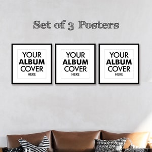 Conjunto de três capas de álbuns personalizadas, arte de parede de álbum de capa de música, pôster de álbum de música favorito, impressão de música personalizada