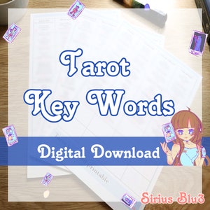 Tarot Key Words / Tarot Cheat Sheet /  Tarot Meanings Printable Download