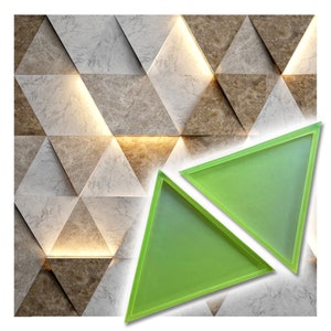 Set of polyurethane molds LED-TRIANGLE | Concrete Molds Panel Wall 3D Decor Decorative Cement Tools Design Wall Texture