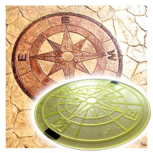 PU Mat Stamp COMPASS | Concrete Cement Stamping Pattern Imprint Decorative Texture Form Mold Tool Texturing