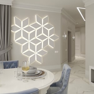 Set of PU Molds PETALS | Concrete Led Panel Wall 3D Decor Decorative Cement Tools Design Wall Texture