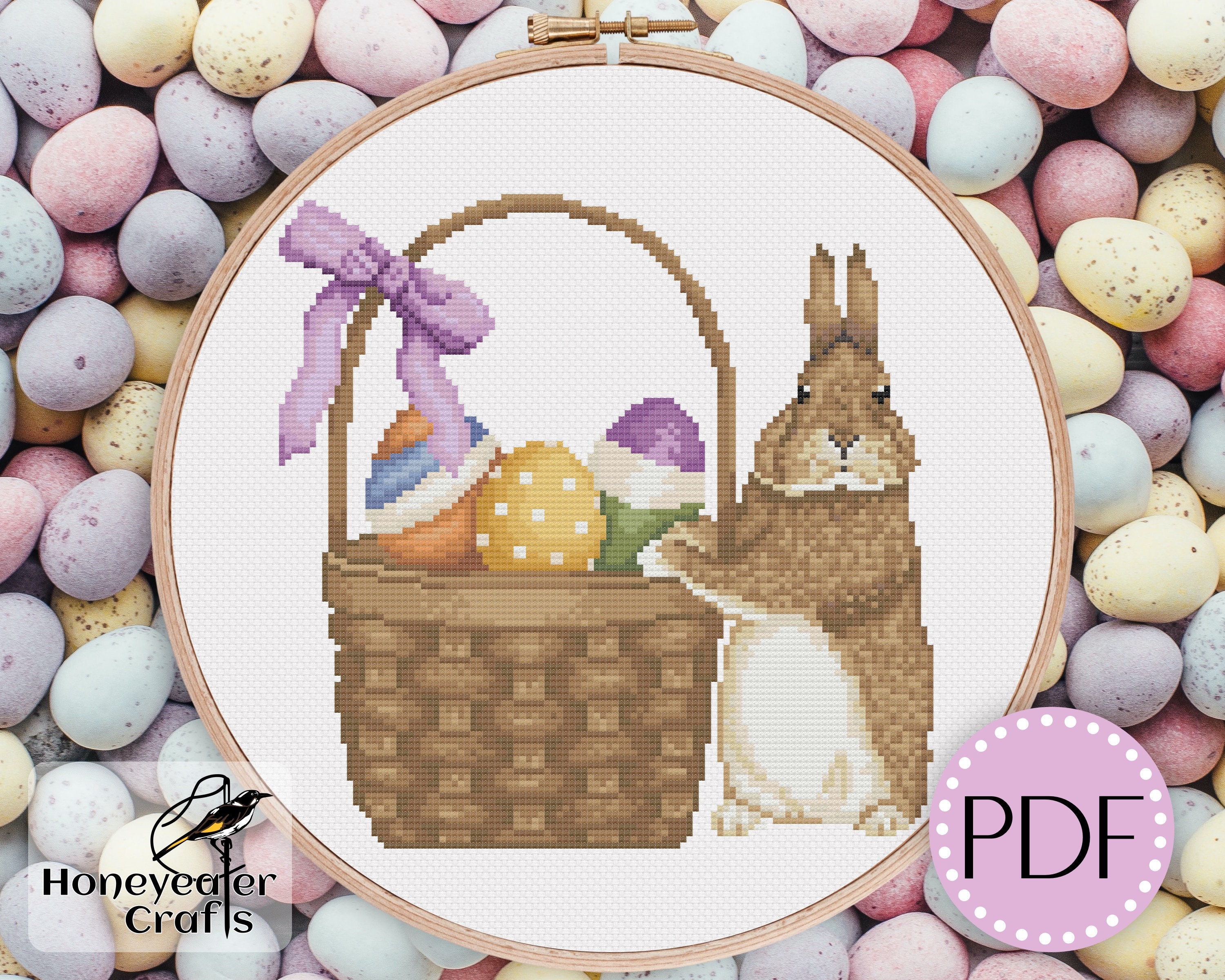 Easter Bunny Cross Stitch Pattern, Modern Cross Stitch Bunny, Baby ...