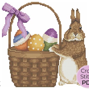 Easter bunny cross stitch pattern, Modern cross stitch bunny, Baby animal cross stitch, Cute rabbit cross stitch Nature cross stitch gifts 2