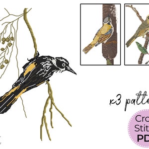 Bird Collection 1: Honeyeaters native bird cross stitch pattern, Animal embroidery Bird lover gifts Nature cross stitch Historical paintings