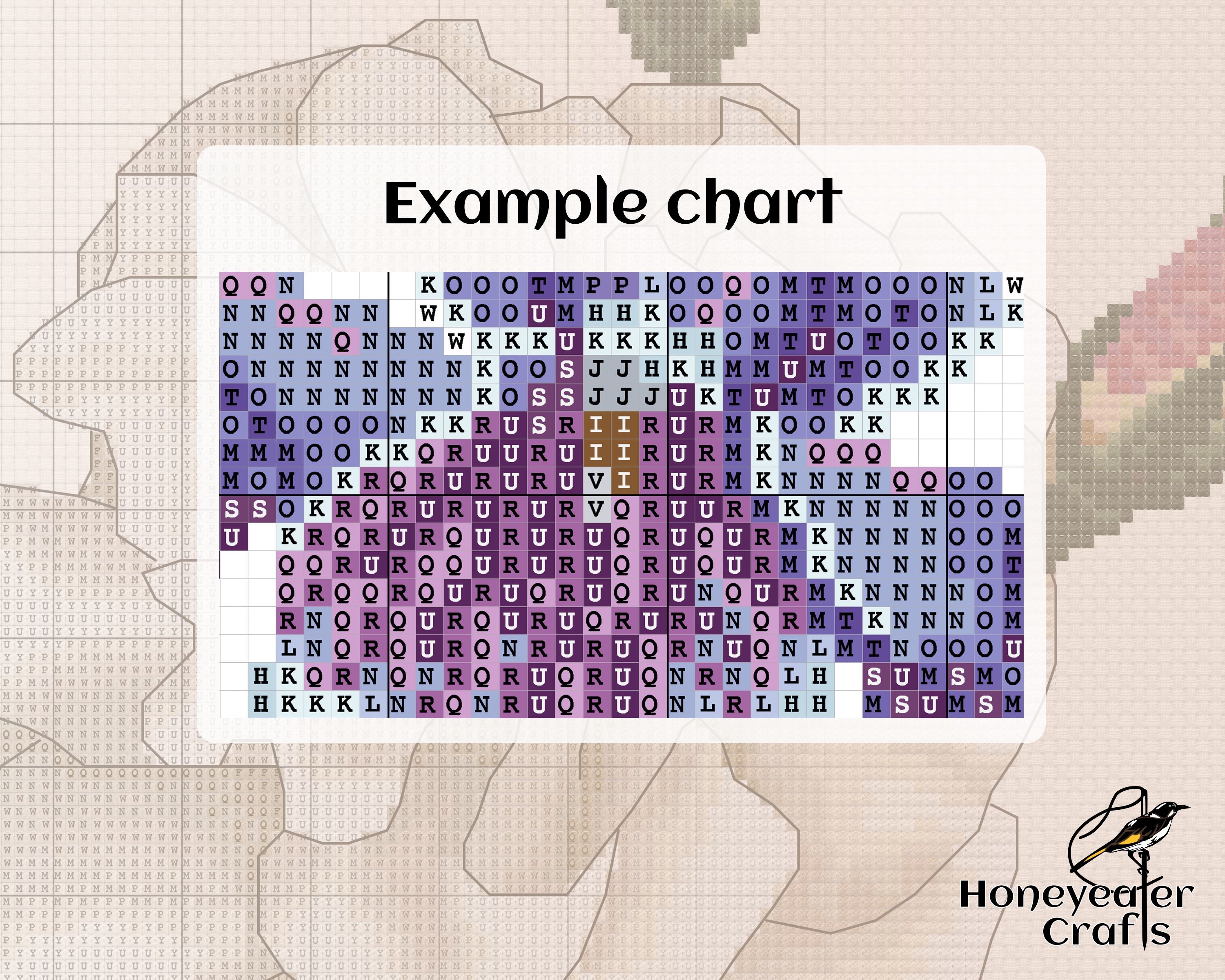Flower Cross Stitch Pattern, Australian Native Violet Modern Cross